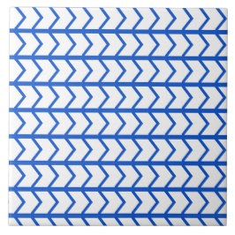 Little Art Deco Chevrons in Blue Tile Fliese
