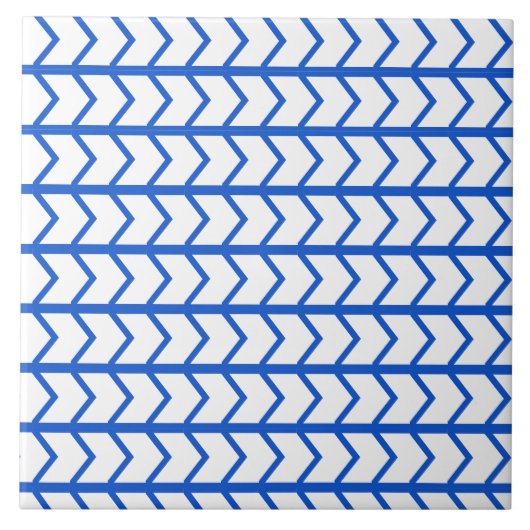 Little Art Deco Chevrons in Blue Tile Fliese (Vorderseite)