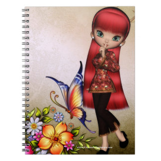Little Asian Girl Fantasy Spiral Note Books 1 Notizblock