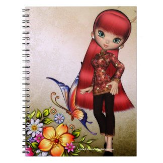 Little Asian Girl Fantasy Spiral Note Books 2 Notizblock