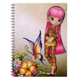 Little Asian Girl Fantasy Spiral Note Books 3 Notizblock