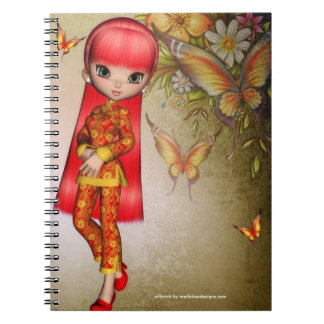 Little Asian Girl Fantasy Spiral Note Books 5 Notizblock