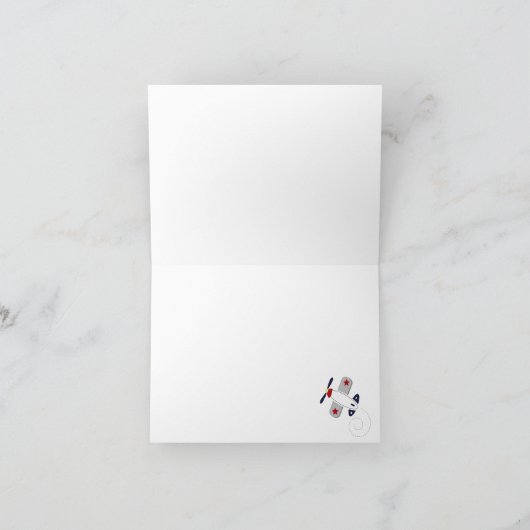 Little Aviator Boy Danke für die Kartengröße (Innenseite)