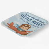 Little Aviator Niedlich Red Airplane Square 9" Pappteller (Gewinkelt)