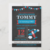 Little Aviator niedlicher Flugzeugabsturz Geburtst Einladung (Vorderseite)