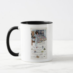 Little Awaken Girl Spies Santa and Sleigh Tasse