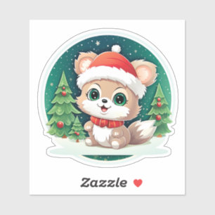 Little Baby Animal Xmas Magic Aufkleber