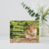 Little Baby Chipmunk Excellence Zitat Postkarte (Stehend Vorderseite)