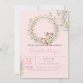 Little Baby Dear Floral Baby Shower Einladung (Vorderseite)