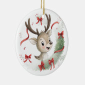 Little Baby Deer Christmas, Cute Fawn Keramik Ornament (Rechts)
