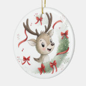 Little Baby Deer Christmas, Cute Fawn  Keramik Ornament (Links)