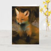 Little Baby Fox Cub Portrait Card Karte (Gelbe Blume)