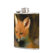 Little Baby Fox Cub Portrait Flachmann (Links)