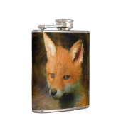 Little Baby Fox Cub Portrait Flachmann (Rechts)