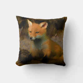 Little Baby Fox Cub Portrait Kissen