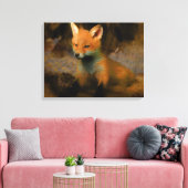 Little Baby Fox Cub Portrait Leinwanddruck (Insitu (Wohnzimmer))