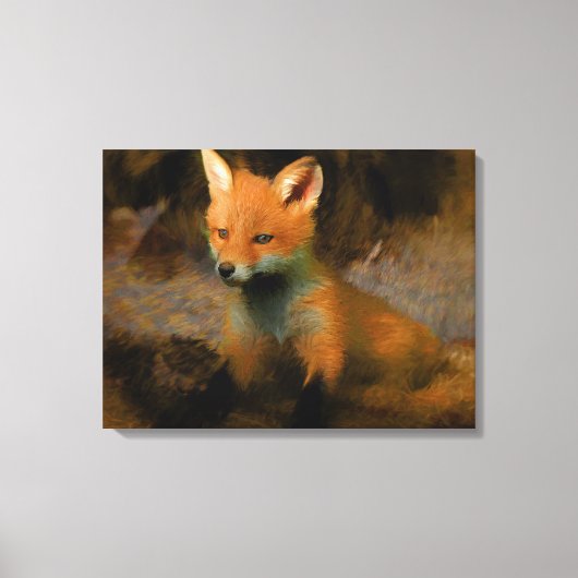 Little Baby Fox Cub Portrait Leinwanddruck (Vorderseite)