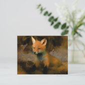 Little Baby Fox Cub Portrait Postkarte (Stehend Vorderseite)