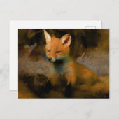Little Baby Fox Cub Portrait Postkarte (Vorne/Hinten)