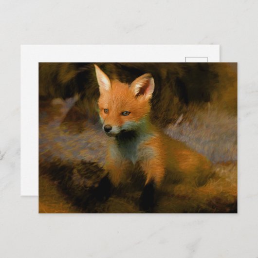 Little Baby Fox Cub Portrait Postkarte (Vorne/Hinten)