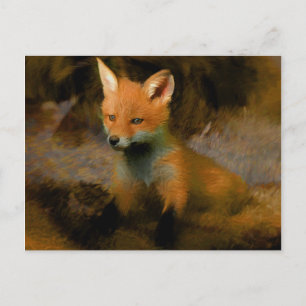 Little Baby Fox Cub Portrait Postkarte