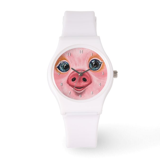 Little Baby Piggy - Lächeln Armbanduhr (Vorderseite)