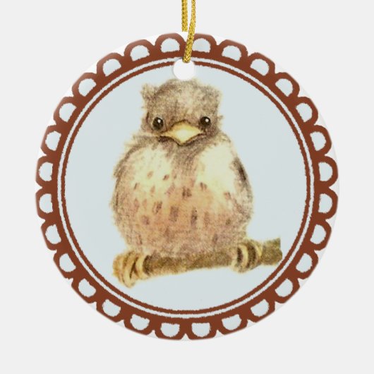 Little Baby Robin Keramikornament (Vorne)