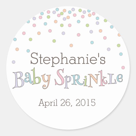 Little Baby Sprinkle Confetti Dusche Sticker (Vorderseite)