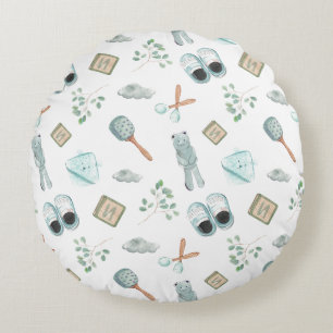 "Little Baby Toys Print: Adorable Playful Design Rundes Kissen