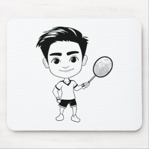Little Badminton Boy Badmintonist Shuttle Mousepad