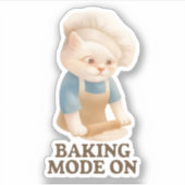 Little Baker Cat: Cozy Morning Kneading Art Aufkleber (Vorderseite)