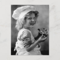 Little Baker Girl Eating Pie
