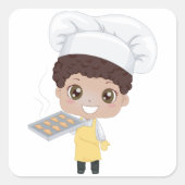 Little Baker Quadratischer Aufkleber (Vorderseite)