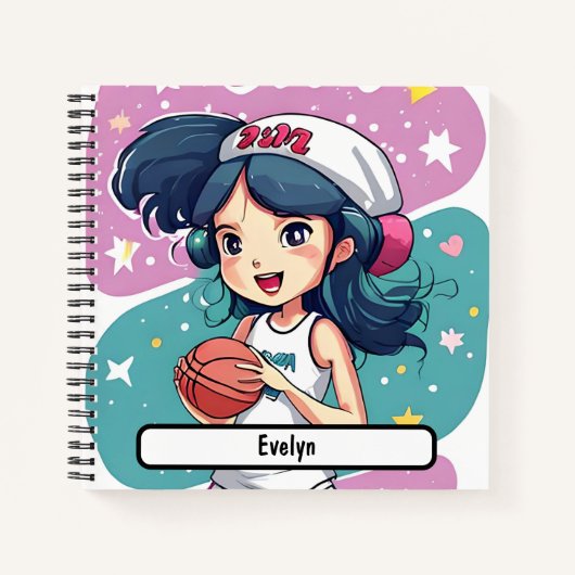 Little Baller Babe Notebook mit individueller Name Notizblock (Vorderseite)