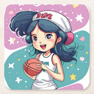 Little Baller Babe Square Paper Untersetzer