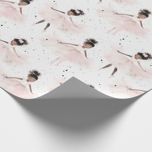 Little Ballerina #6 - Black Girl Geschenkpapier (Ecke)