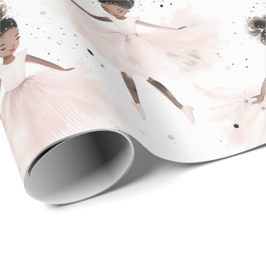 Little Ballerina #6 - Black Girl Geschenkpapier (Rolleneckpunkt)