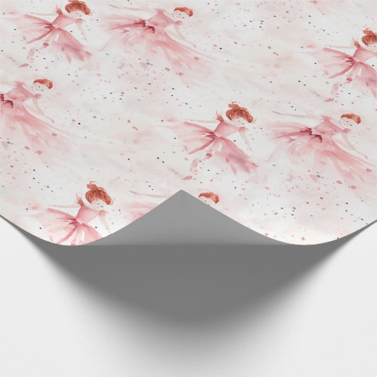 Little Ballerina #8 - Read Head Girl Geschenkpapier (Ecke)