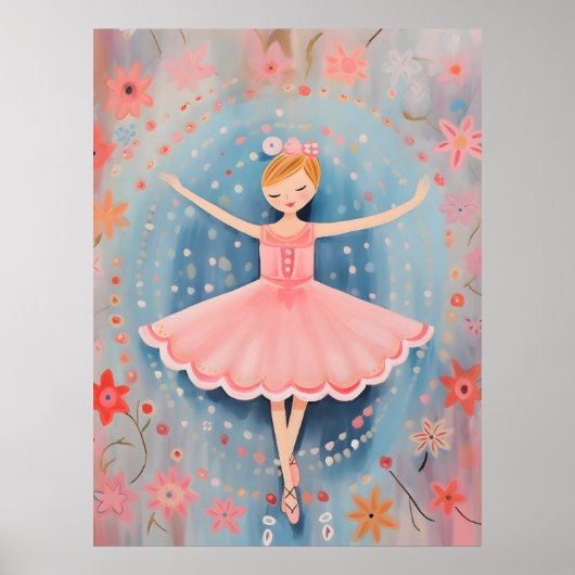 Little Ballerina Kinderzimmer Wall Art Poster (Vorne)