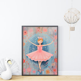 Little Ballerina Kinderzimmer Wall Art Poster