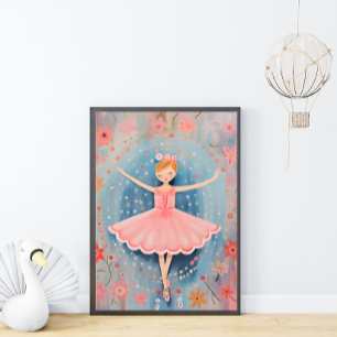 Little Ballerina Kinderzimmer Wall Art Poster