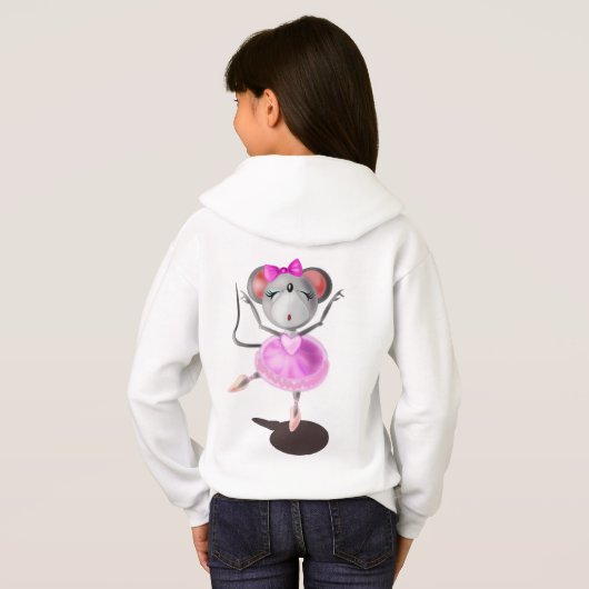 Little Ballerina Mouse Hoodie (Schwarz voll)