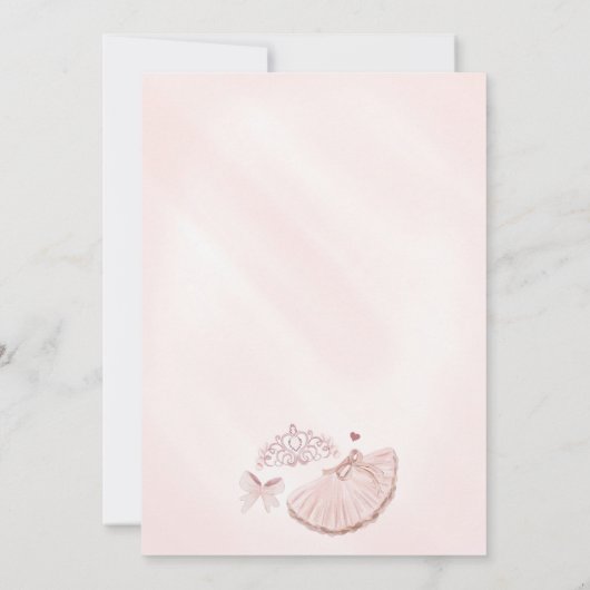 Little Ballerina Pink Ballet Girl Baby Dusche Invi (Rückseite)