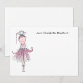 Little Ballerina pink Personalisiert Dankeskarte (Vorne/Hinten)