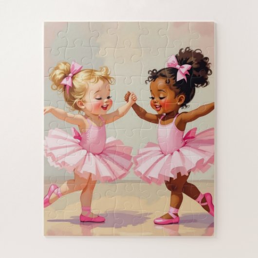 Little Ballerinas Dancing Cute Illustration Puzzle (Vertikal)
