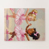 Little Ballerinas Dancing Cute Illustration Puzzle (Horizontal)