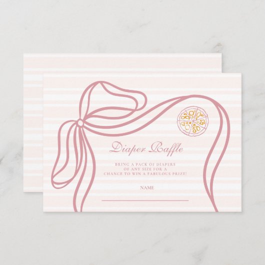 Little Bambina Pink Italienische Babydusche Begleitkarte (Vorne/Hinten)