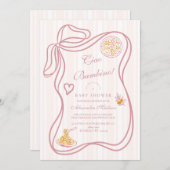 Little Bambina Pink Italienische Babydusche Einladung (Vorne/Hinten)