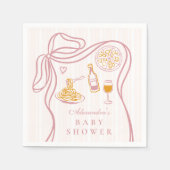 Little Bambina Pink Italienische Babydusche Serviette (Vorderseite)