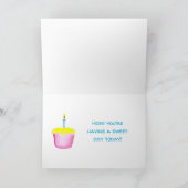 Little Bären Craving Pink Birthday Cupcake Card Karte (Innenseite)